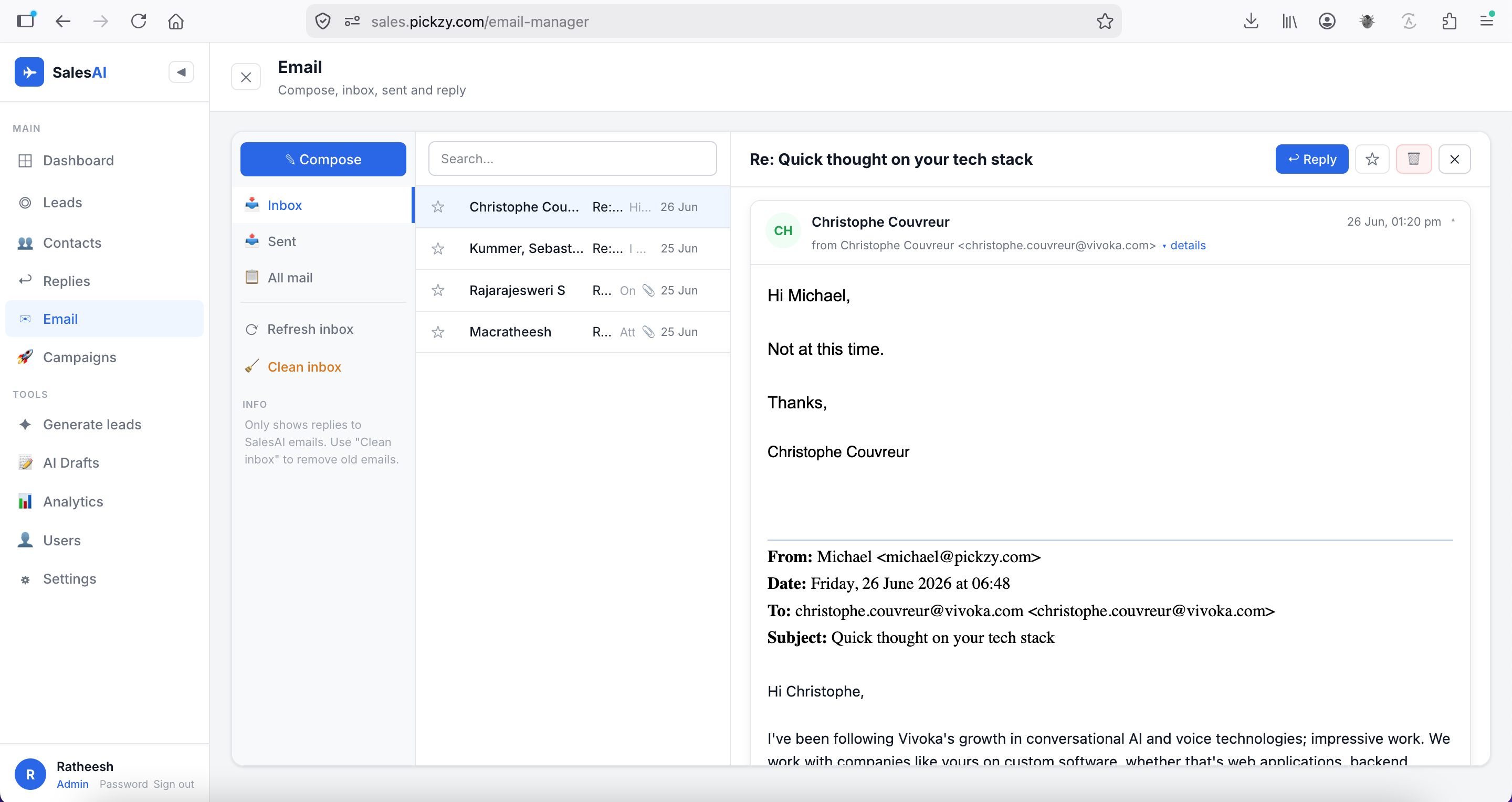 SalesAI Email